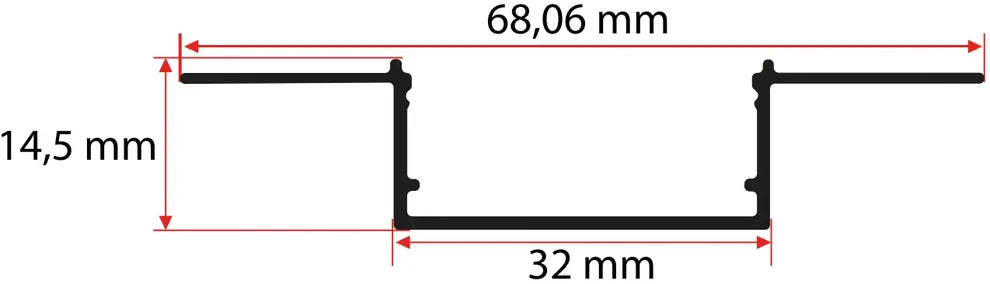3.2CM Trimless LED Profili 3mt