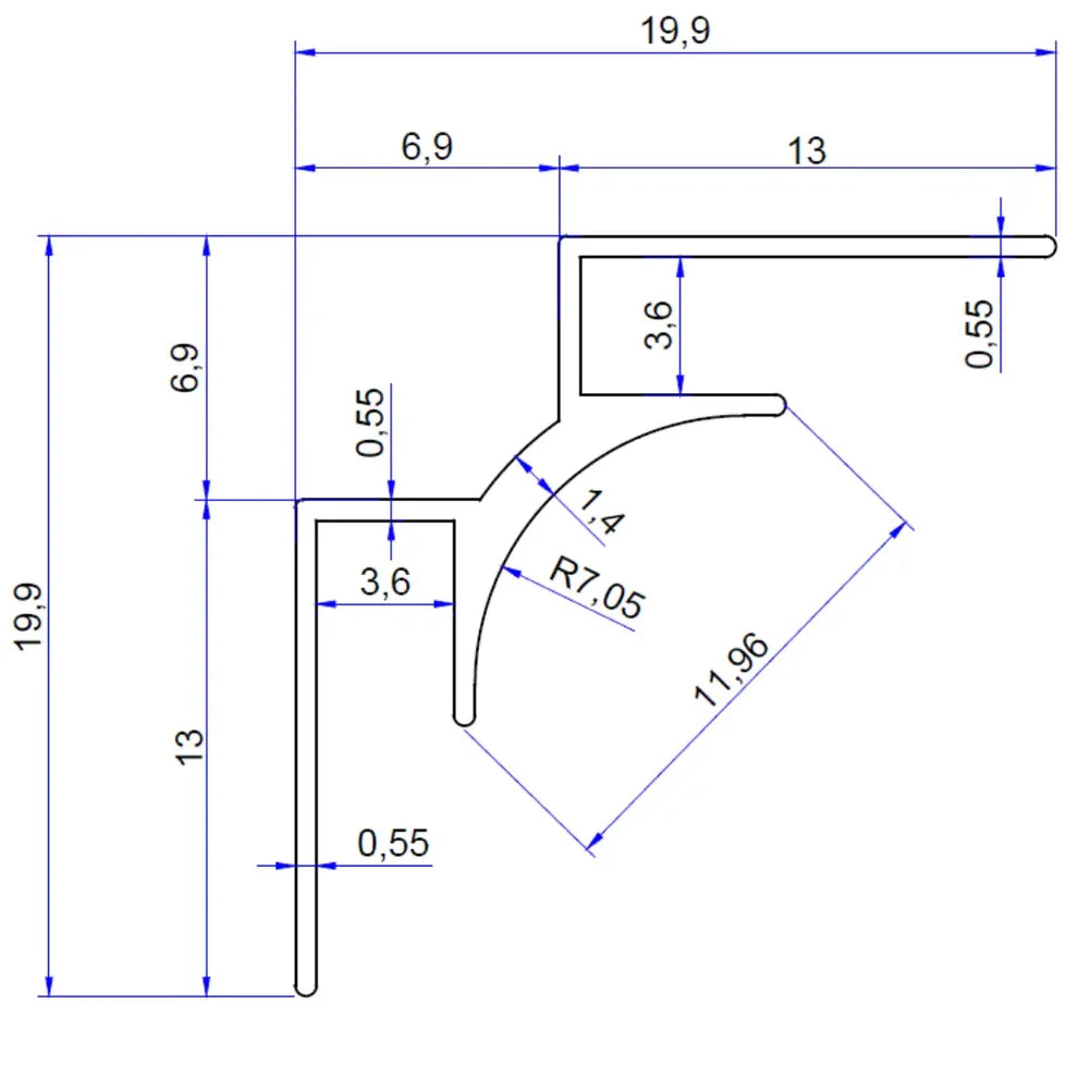 PVC Duvar Panel İç Köşe Profili