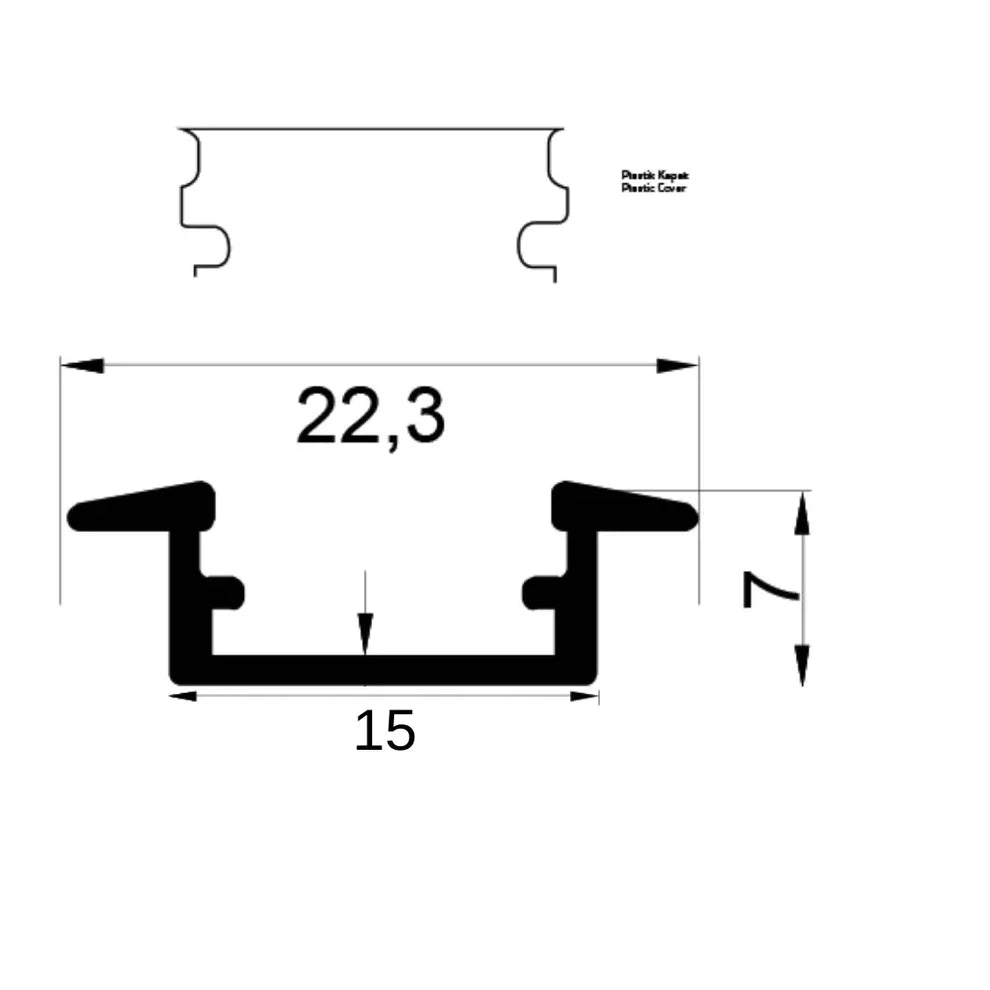 7X22 Kanatlı LED Profili