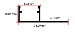 10X15 CM TERS TEK KANATLI TRİMLESS ALÇIPAN PROFİLİ 3MT